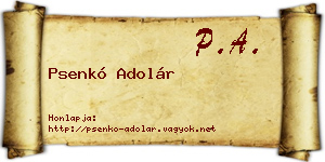 Psenkó Adolár névjegykártya